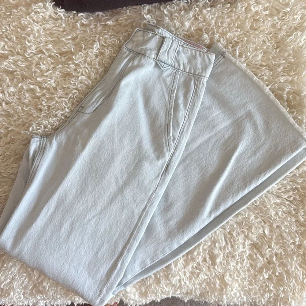 FREE PEOPLE by ZGY Denim ZEEGEEWHY‎ Light Blue Flare Jeans